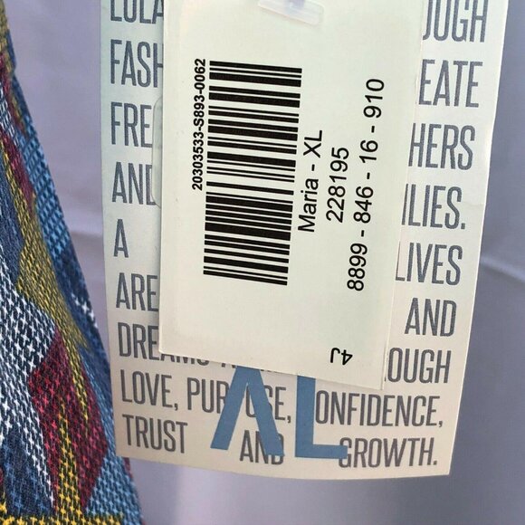 LuLaRoe Maria XL Americana NWT Patriotic Maxi Stars Red Yellow Blue NWT - Picture 7 of 9